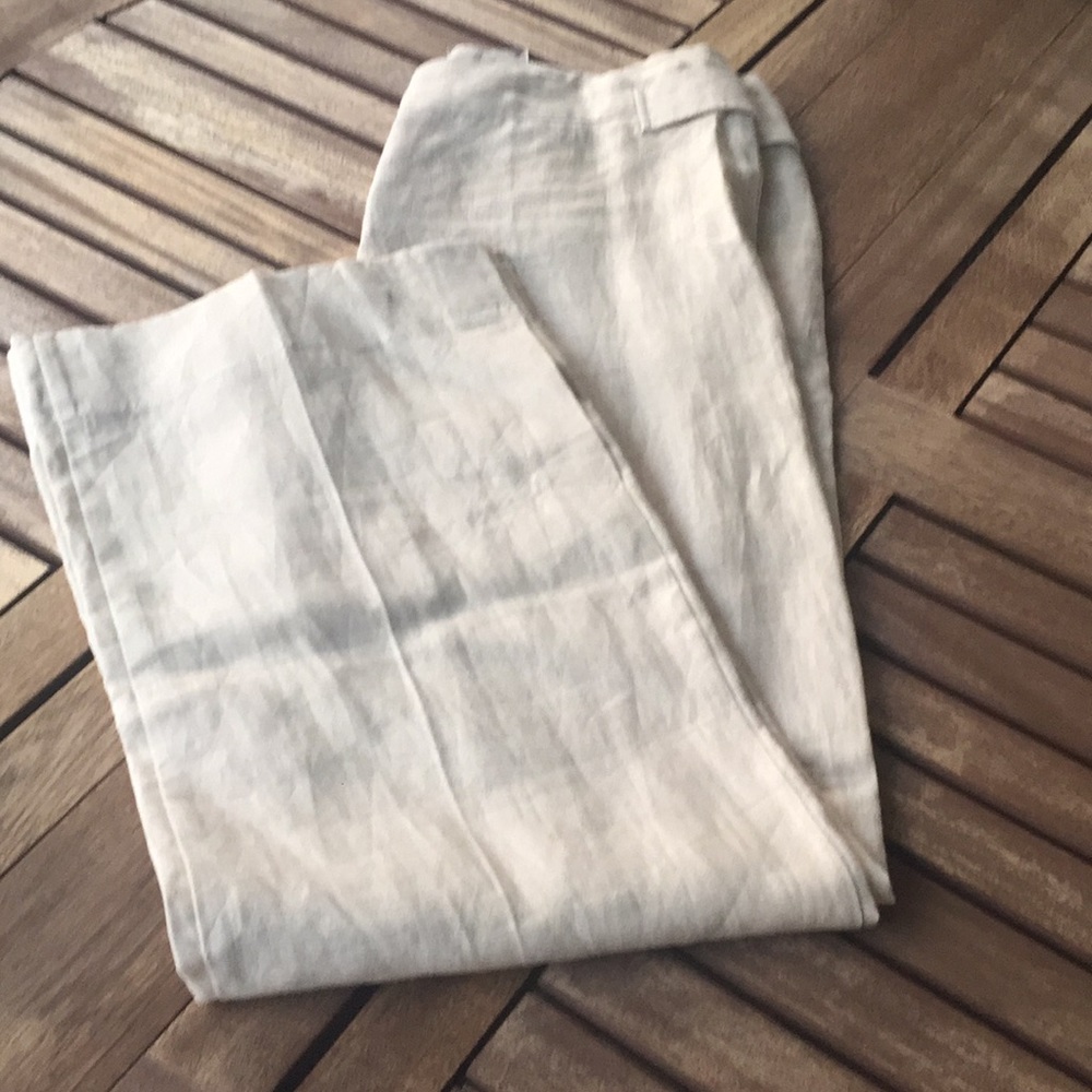 Light Khaki LOFT linen pants